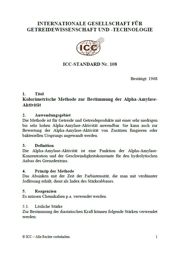 108 Kolorimetrische Methode zur Bestimmung der Alpha-Amylase-Aktivität [PDF]